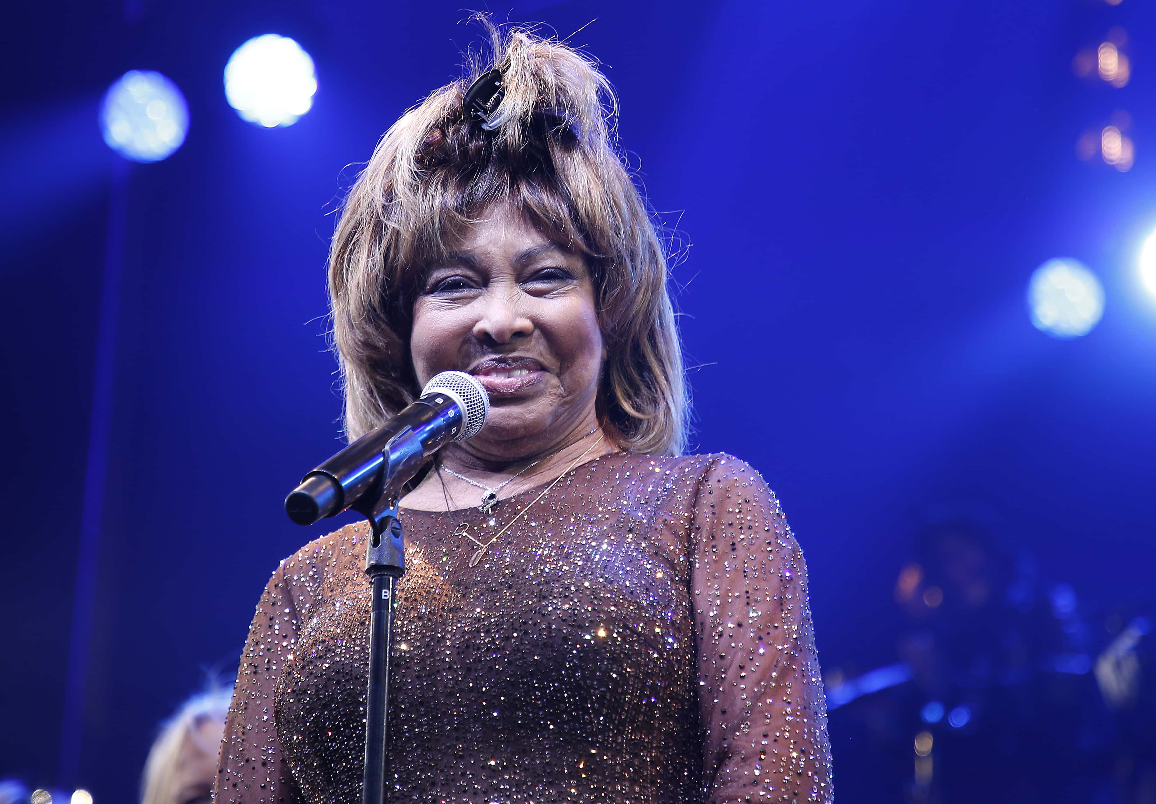 Tina Turner speaks during the 