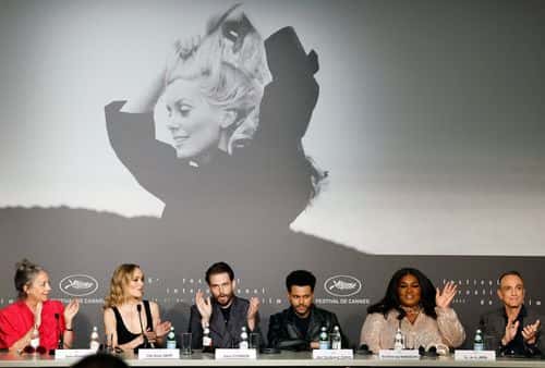 Jane Adams, Lily-Rose Depp, Sam Levinson, Abel 'The Weeknd' Tesfaye, Da'Vine Joy Randolph and Hank Azaria attend the 