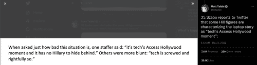 'How bad is it?' asked one of the Twitter staffers (@mtaibbi/Twitter)