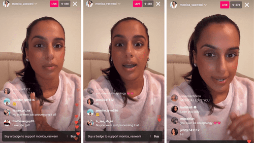 'Family Karma' Season 3 star Monica Vaswani talking about the show on Instagram Live (Instagram/@monica_vaswani)