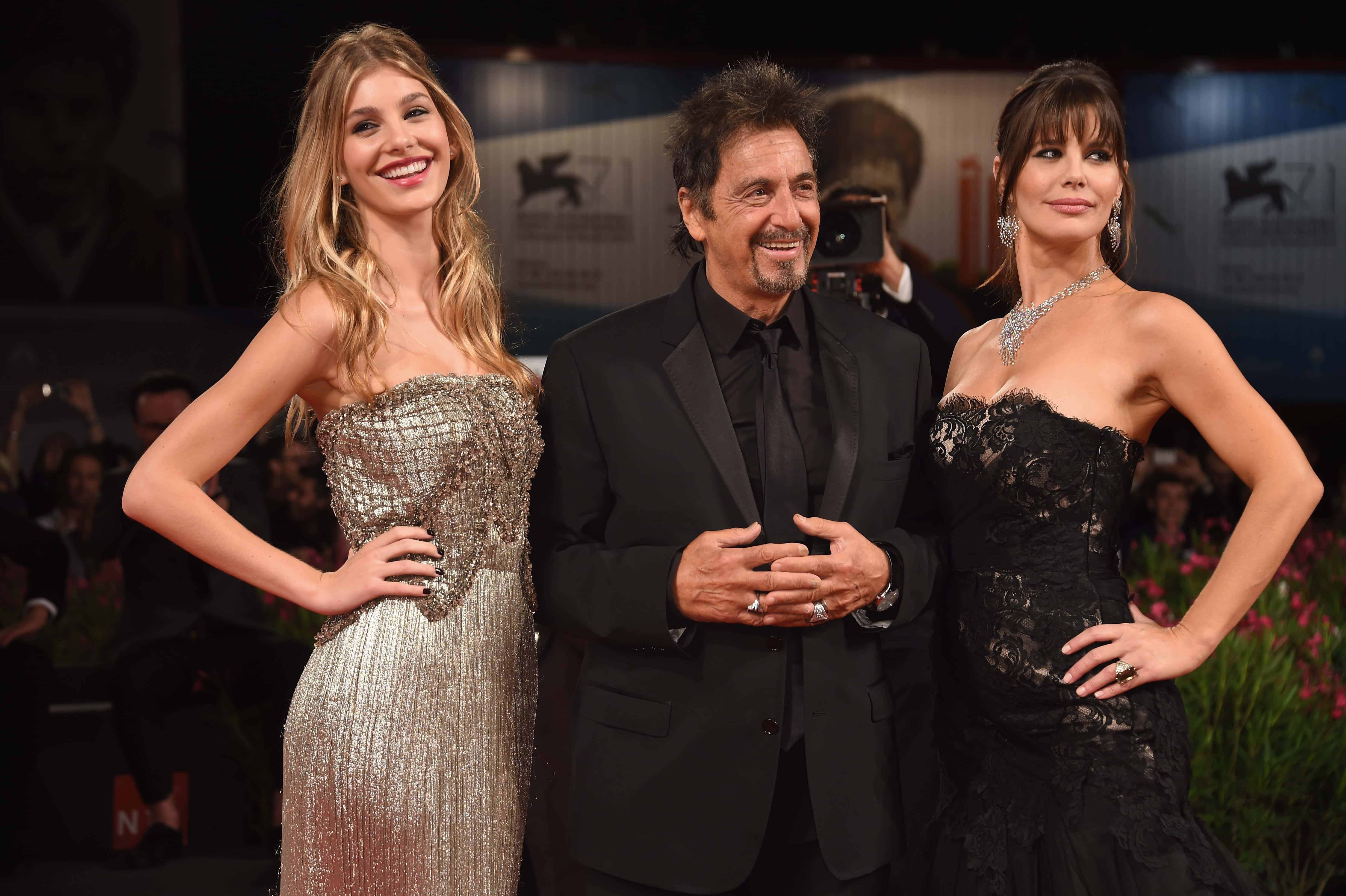 Camila Sola, actor Al Pacino wearing a Jaeger-LeCoultre watch and Lucila Sola attend the 'The Humbling' the premiere during the 71st Venice Film Festival at the Palazzo del Casino on August 30, 2014 in Venice, Italy.