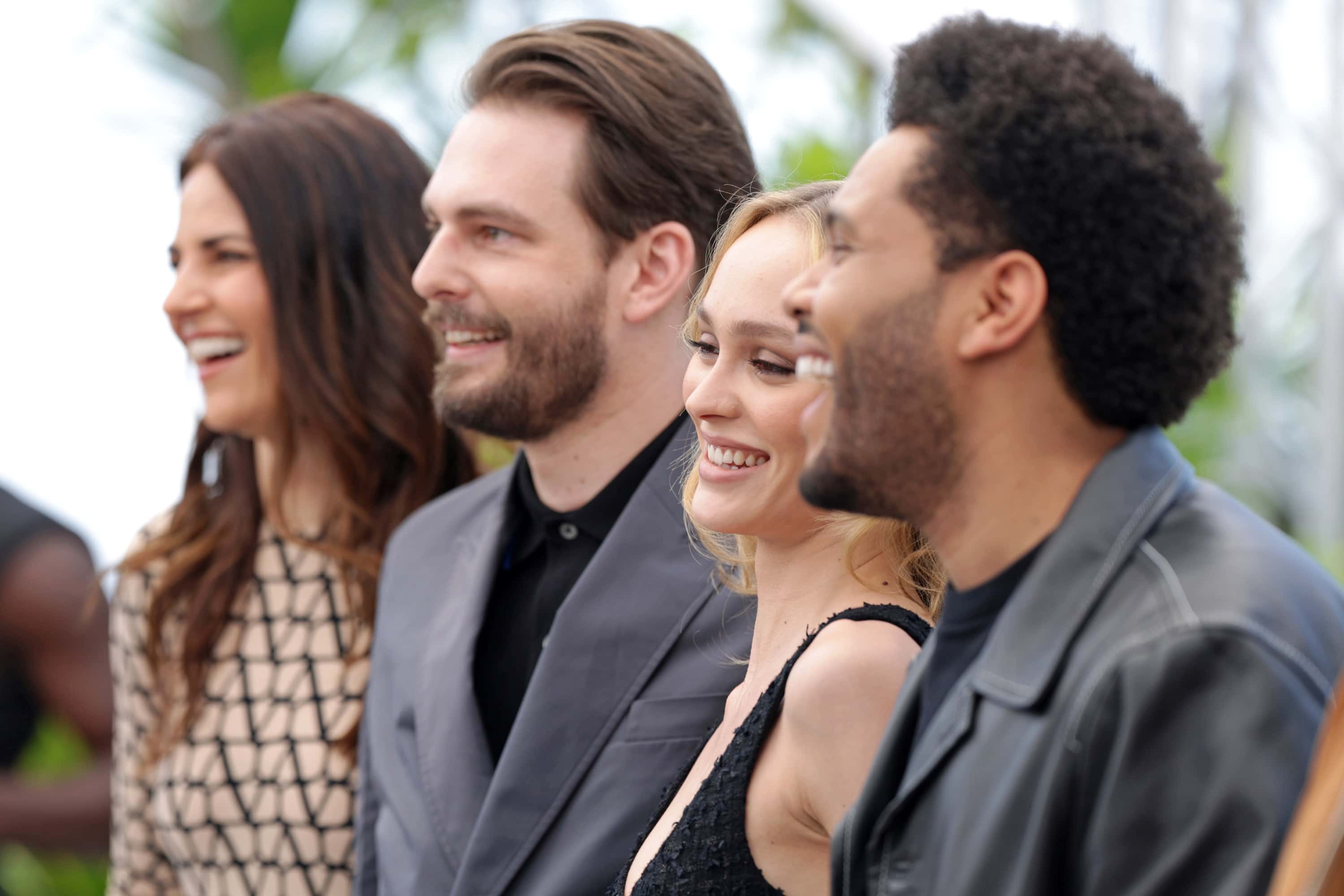 CANNES, FRANCE - MAY 23: (L-R) Ashley Levinson, Sam Levinson, Lily-Rose Depp, and Abel 'The Weeknd' Tesfaye attend 