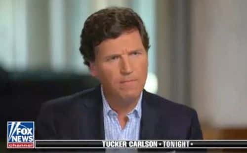 Tucker Carlson during the interview (Fox News Screenshot/ YouTube)