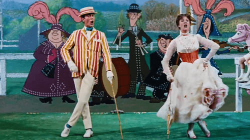 Dick Van Dyke and Julie Andrews in a still from 'Mary Poppins' (Disney)
