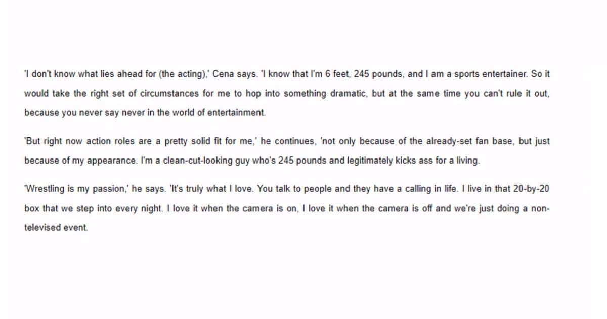 John Cena stated his height (Rob Paul/ YouTube)