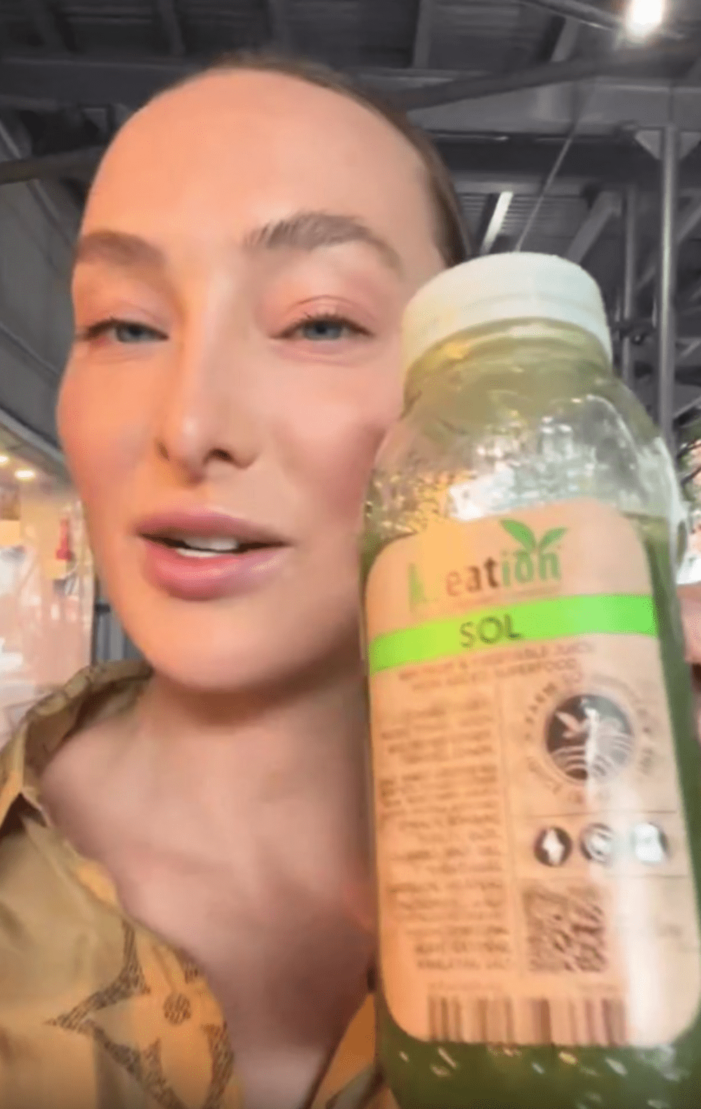 Kayla Quick showed off a bottle of organic Kreation juice and asked fans to 